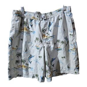 ACADEMY Sporting‎ Goods Swordfish Palm Trees Swim Trunks - Size Large